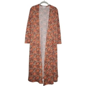 NWT Lularoe Sarah Cardigan Sweater Knit Long Layering Top Floral Print XS 0-4